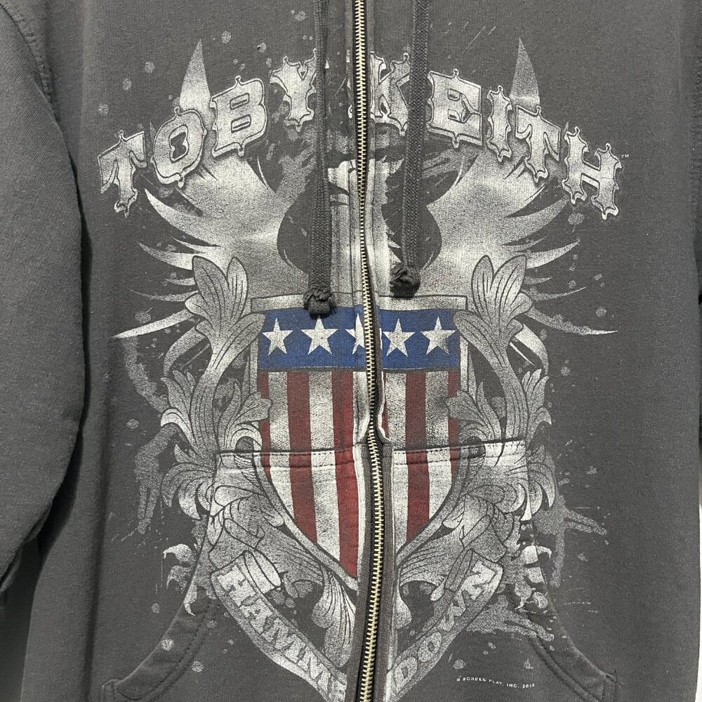 Toby Keith Y2K Hammer Down Full Zip Hoodie S/M Grunge Streetwear Concert Merch - Picture 3 of 10